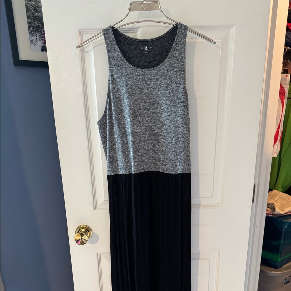 Loft Lou & Grey Racerback Gray and Black Maxi Dress